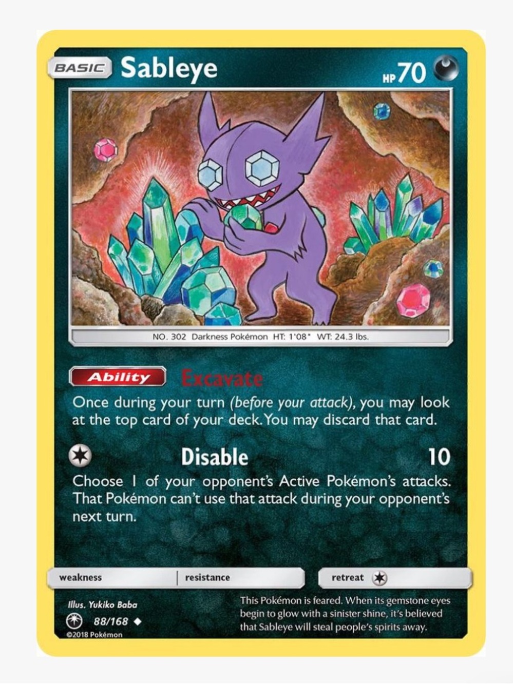 Sableye SM Celestial Storm Pokemon Trading Card